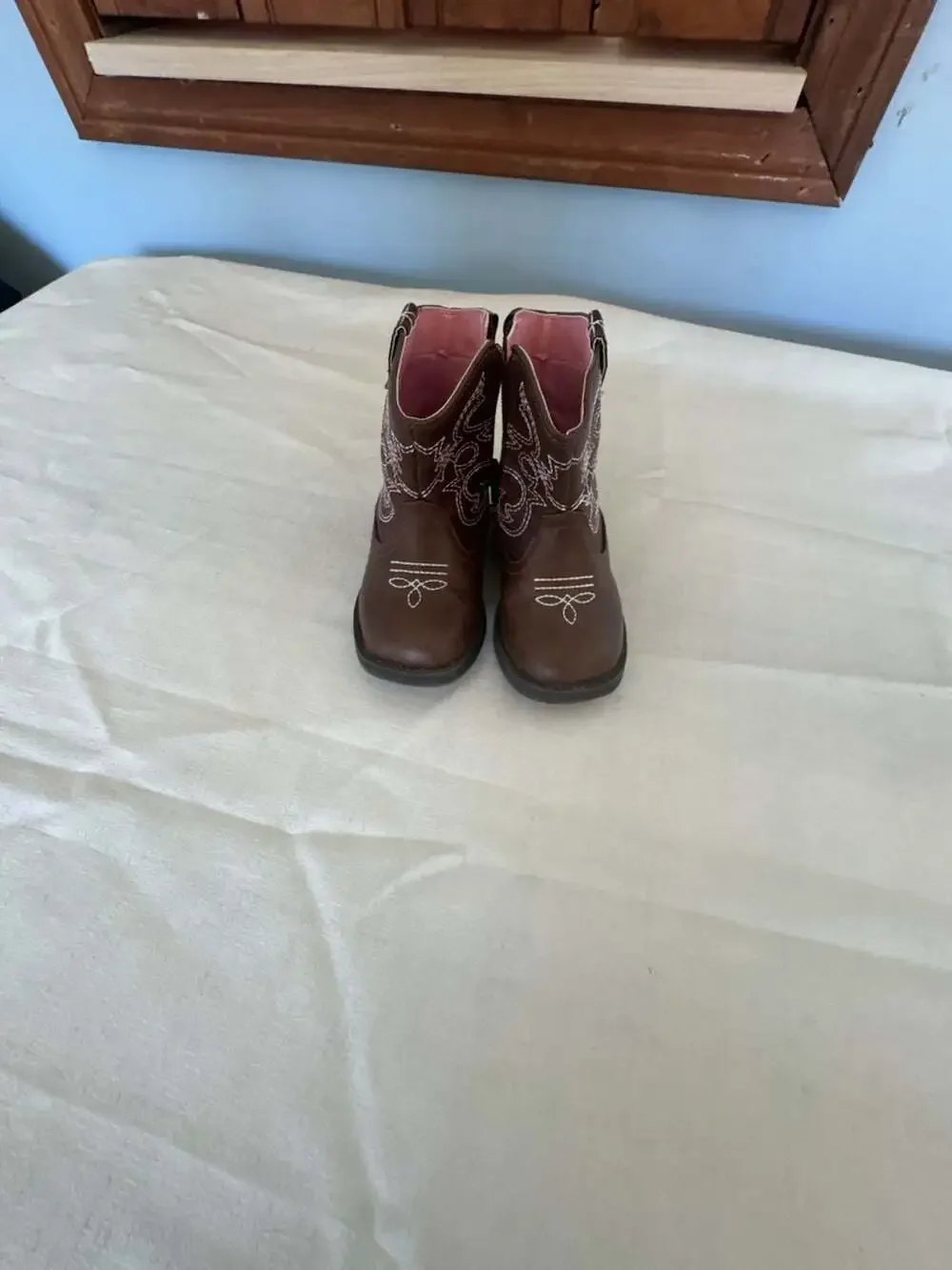 Wonder Nation Toddler Girl's Brown Western Cowboy Boots Size 6